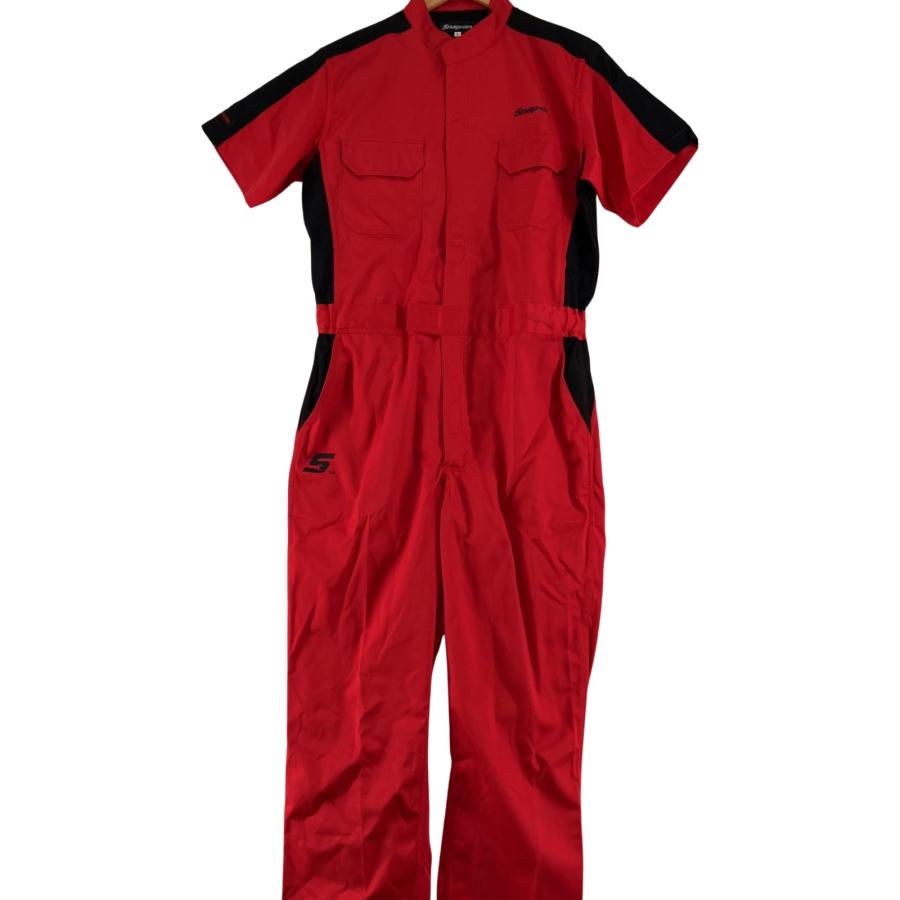 △△ Snap-on スナップオン 半袖 作業用 つなぎ Lサイズ レッド 目立っ