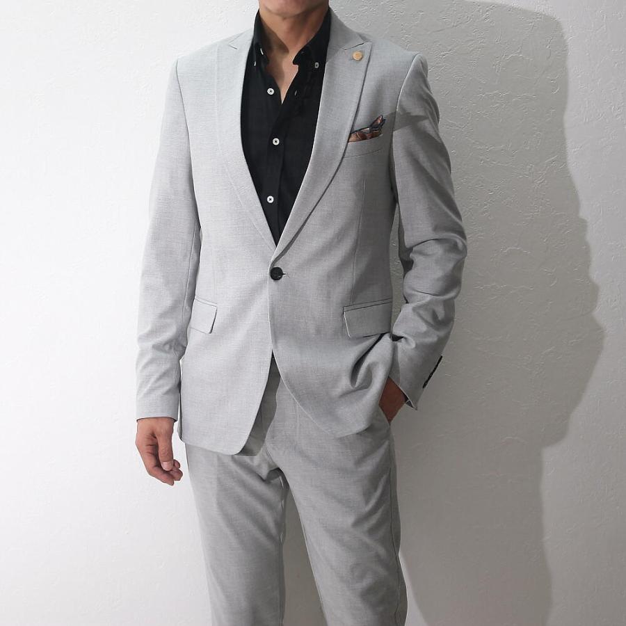 テーラードジャケット ブレザー セットアップスーツ対応 ライトグレー