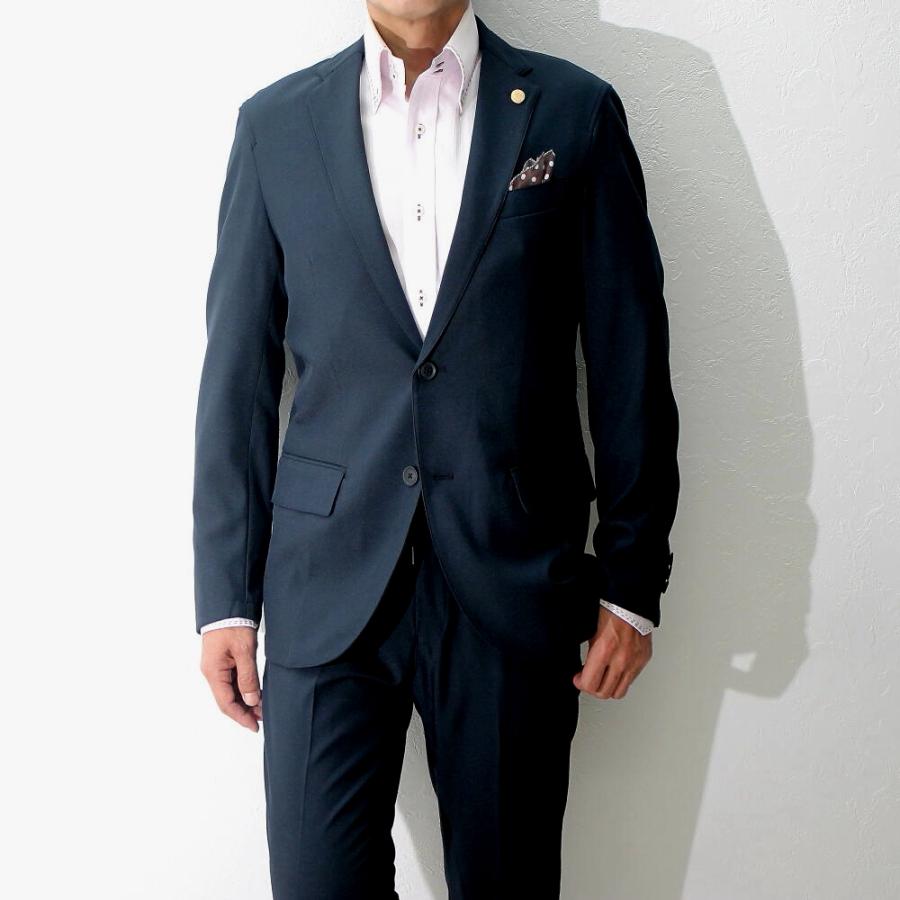 スーツ カジュアル ストレッチ 紺/ダークネイビー メンズ ブレザー