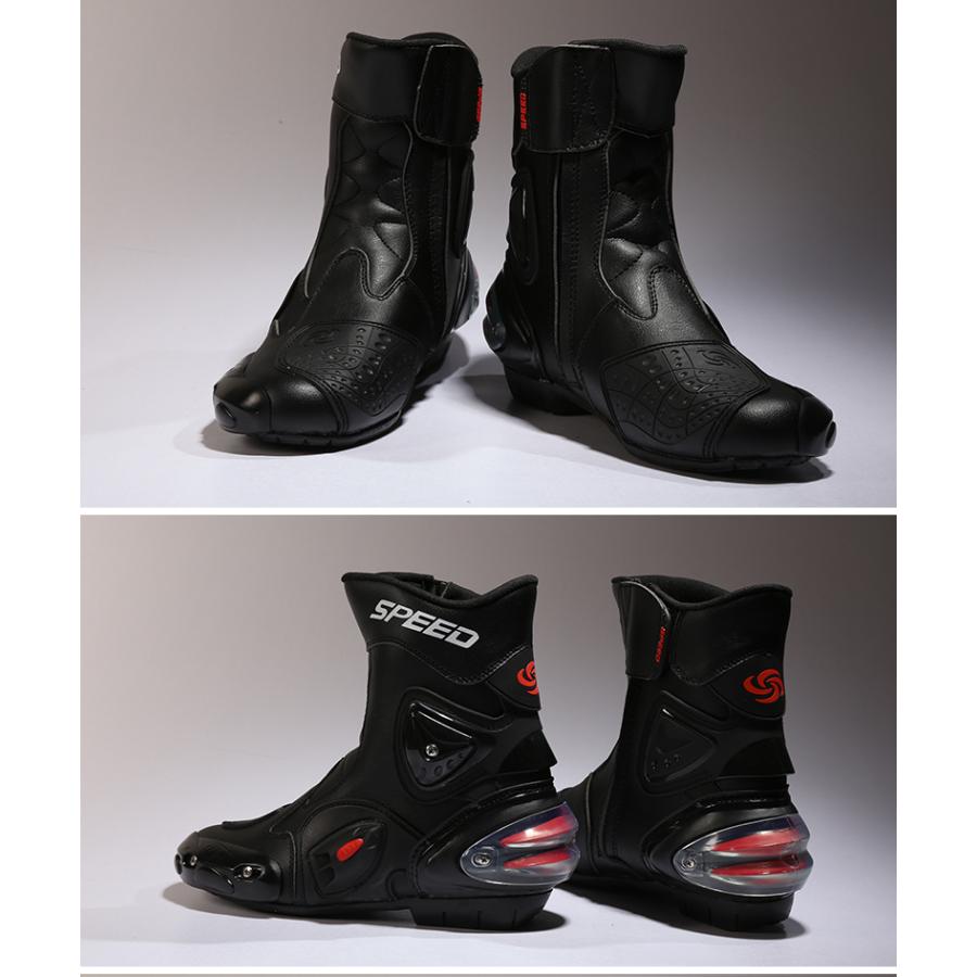 ライディングシューズ 黒色 ライダーブーツ バイクブーツ レーシング