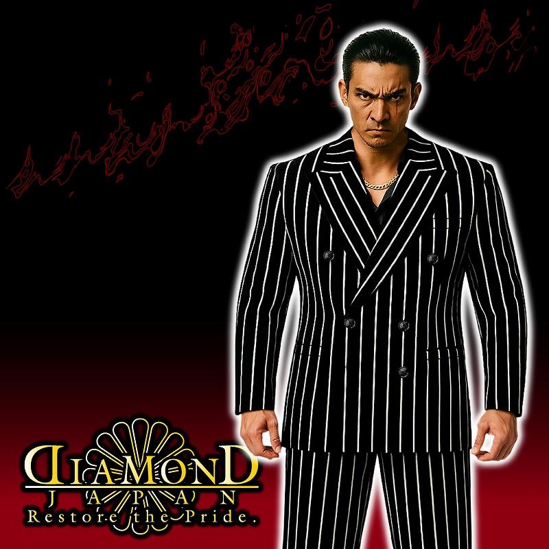 ダブルスーツ ブラック×太線ストライプ 黒 白 ヤクザ ヤンキー