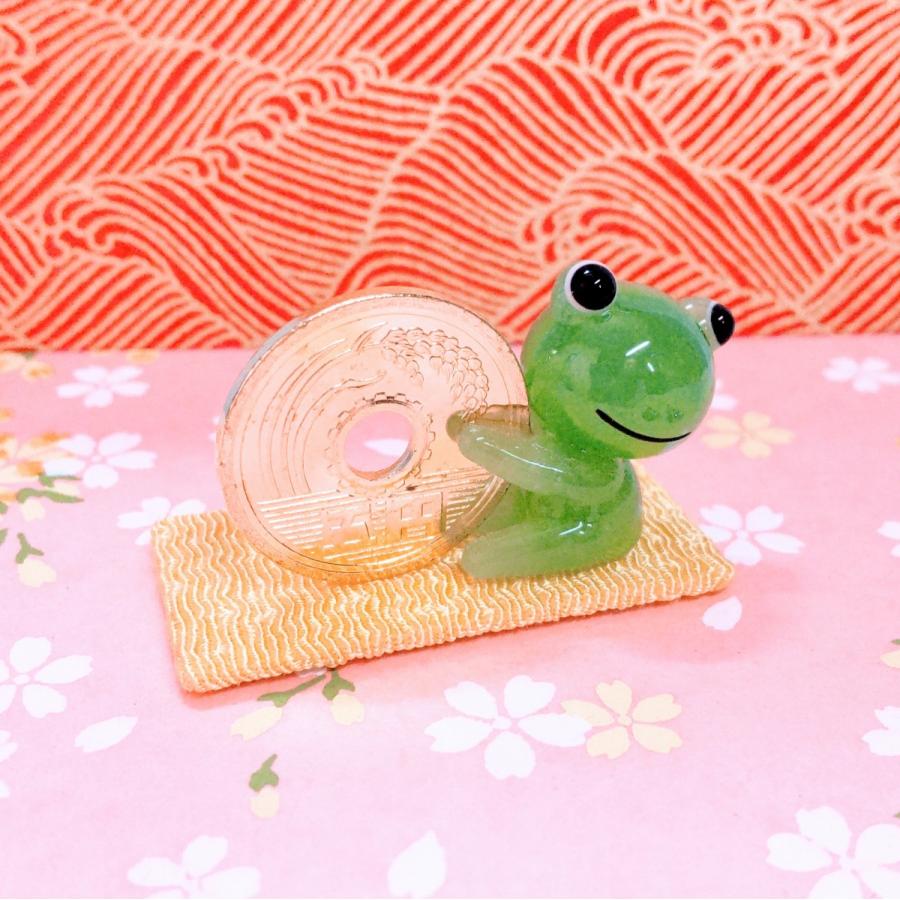 ガラス細工 ご縁 カエル ミニチュア 置物 雑貨 5円 縁起物 : きたの