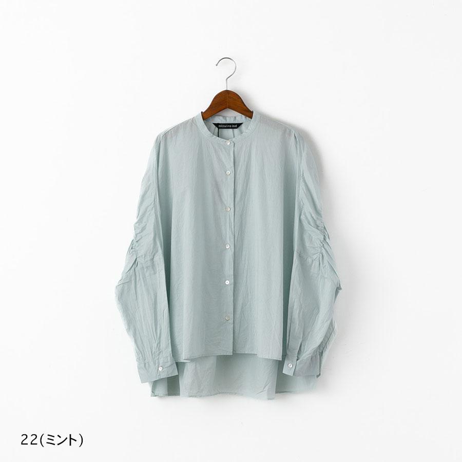 mizuiroind（ミズイロインド） バックギャザー ワイド シャツ mizuiro