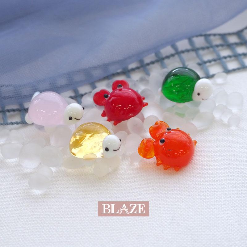 BLAZE 装飾 ガラスパーツ かめ かに デコパーツ デコレーション ガラス