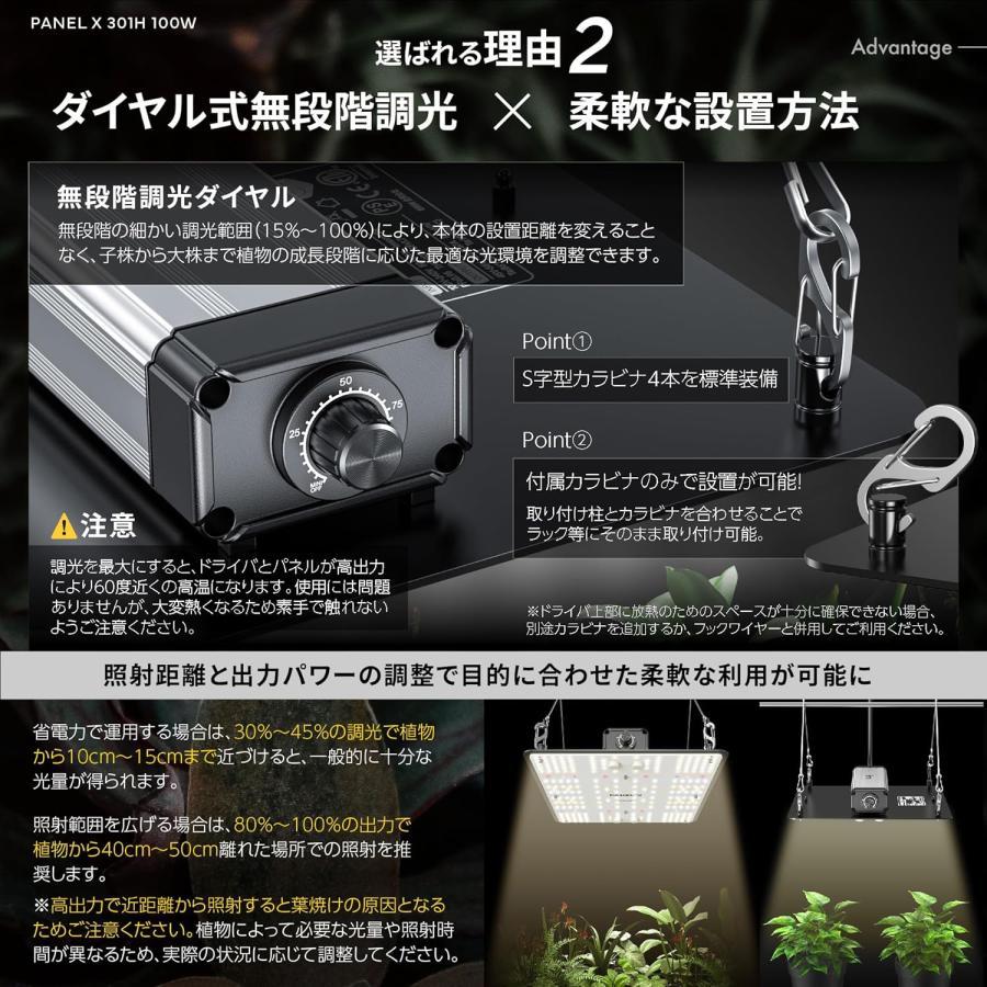 公式】BRIM(ブリム) PANEL X 植物育成ライト 無段階調光 IP65 防水 UVA