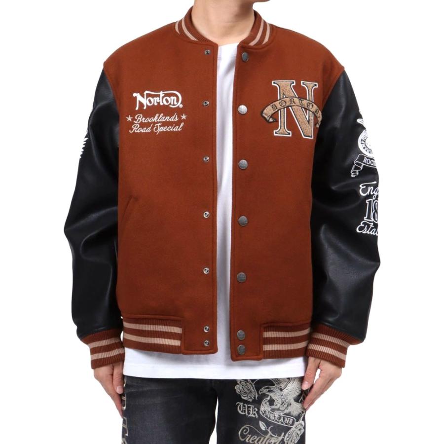 ノートン（NORTON） スタジャン 253N1705 サガラ刺繍＆刺繍 袖フェイク