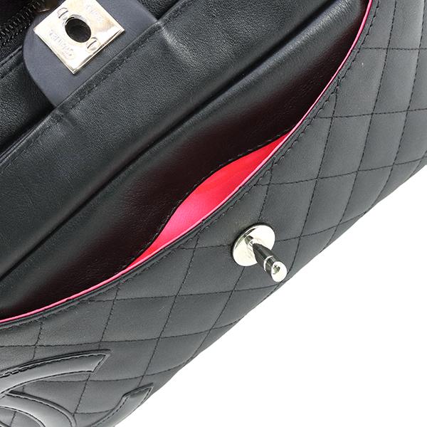 CAMBON シャネル ショルダーバッグ カンボンライン ブラック ピンク