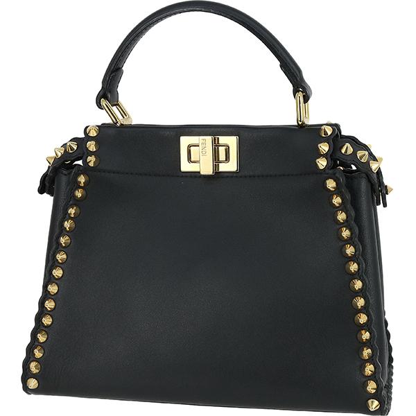 PEEKABOO フェンディ ピーカブー ミニ スタッズ ハンドバッグ