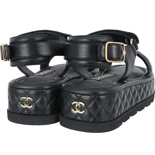 マトラッセ シャネル 厚底サンダル 37C 24cm レディース CCマーク