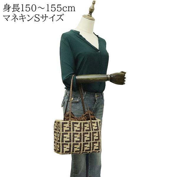 FENDI（フェンディ） ロールスモール トートバッグ 8BH424 ラフィア