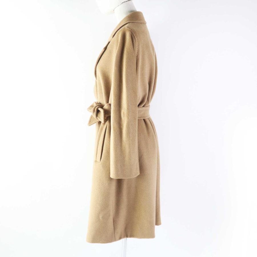 極美品◎マックスマーラ 白タグ キャメル100％ ベルト付 ラップコート