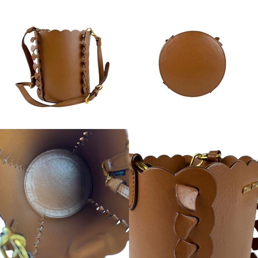 miu miu（ミュウミュウ） ショルダーバッグ レザー ブラウン