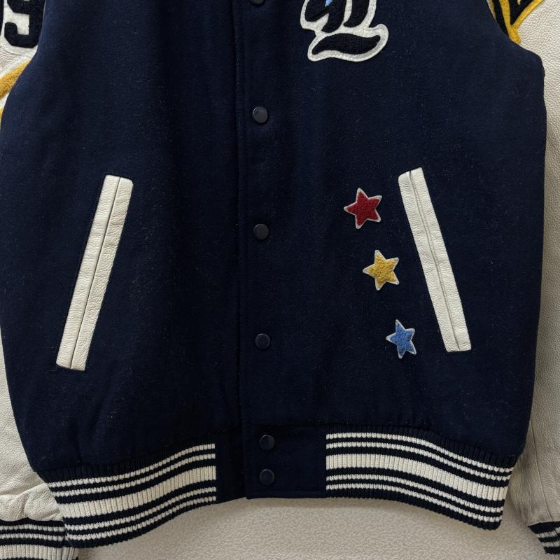 フランクリンマーシャル 豚革 レザー ウール コンビ スタジャン バー