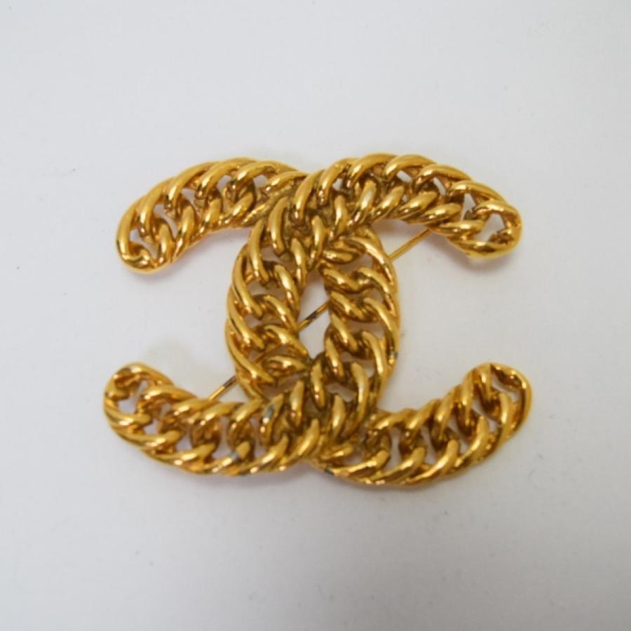 CHANEL（シャネル） ブローチ 大ぶりココマーク チェーン ゴールド