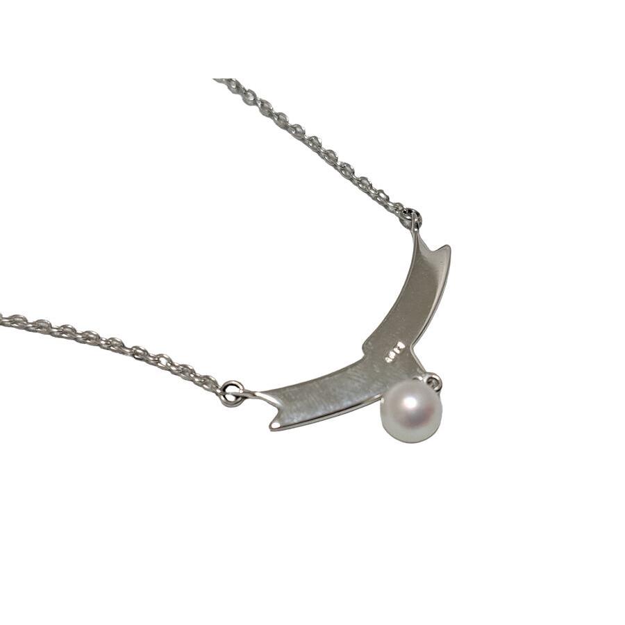 MIKIMOTO（ミキモト） 新品同様 ロゴ リボン ネックレス パール