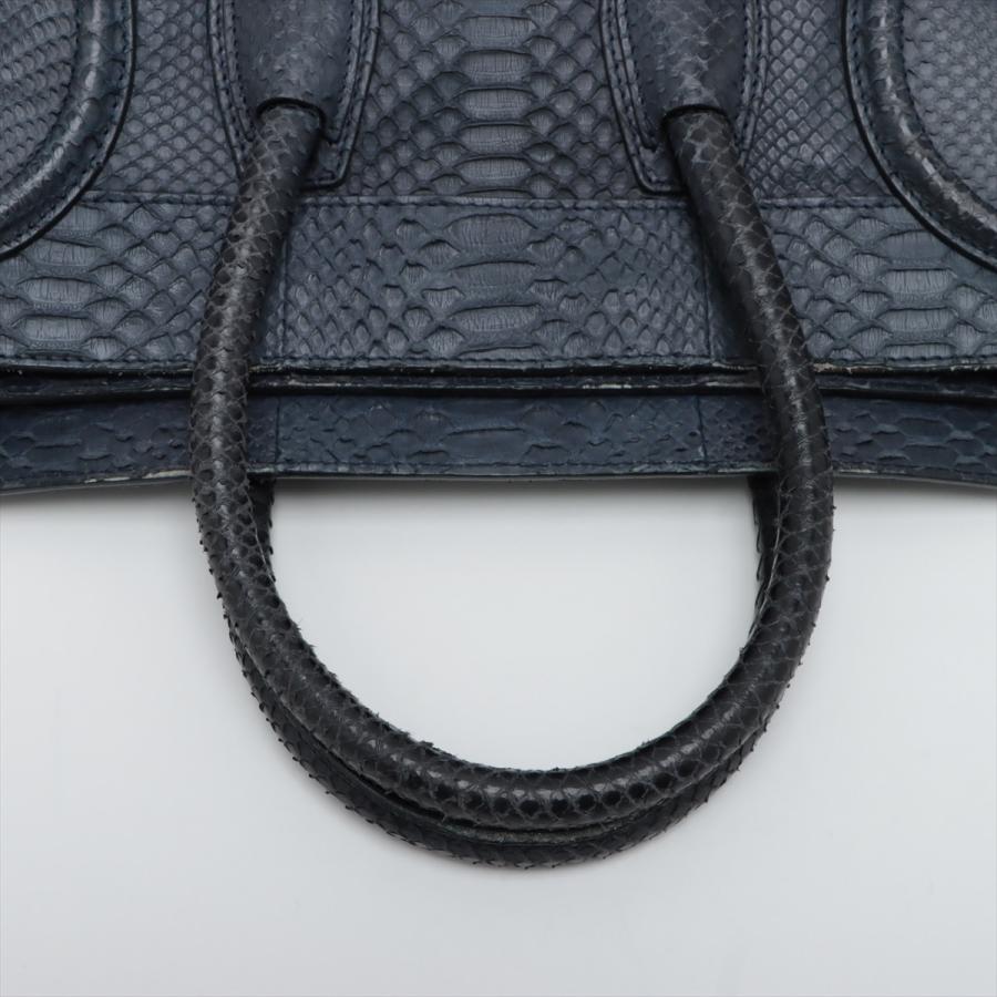 セリーヌ ラゲージ ミニ ショッパー パイソン レザー ハンドバッグ