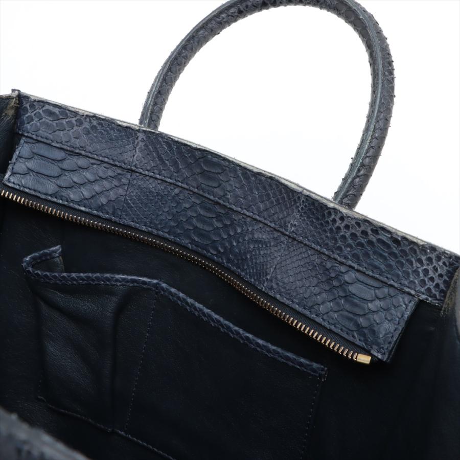 セリーヌ ラゲージ ミニ ショッパー パイソン レザー ハンドバッグ