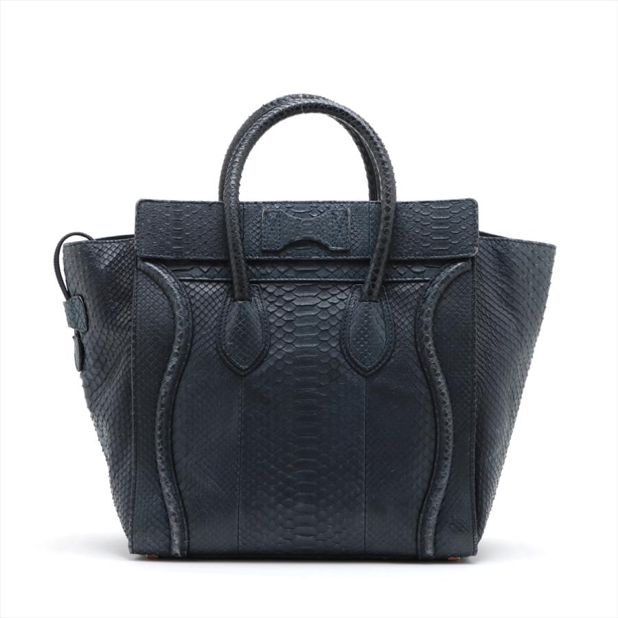 セリーヌ ラゲージ ミニ ショッパー パイソン レザー ハンドバッグ