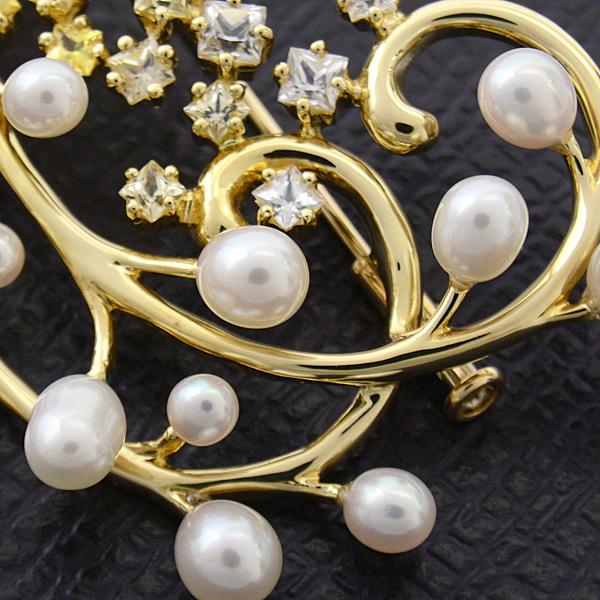 TASAKI（タサキ） ブローチ レディース K18 リーフデザイン パール