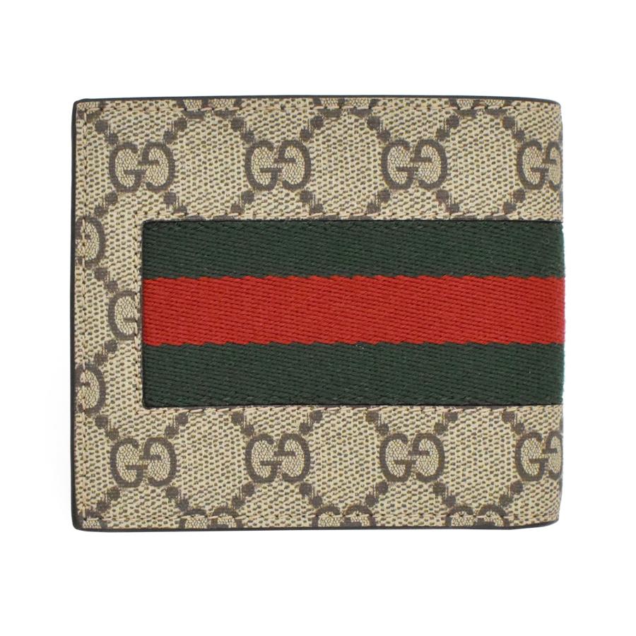 GGキャンバス グッチ財布 GUCCI 二つ折り財布 メンズ GGスプリーム