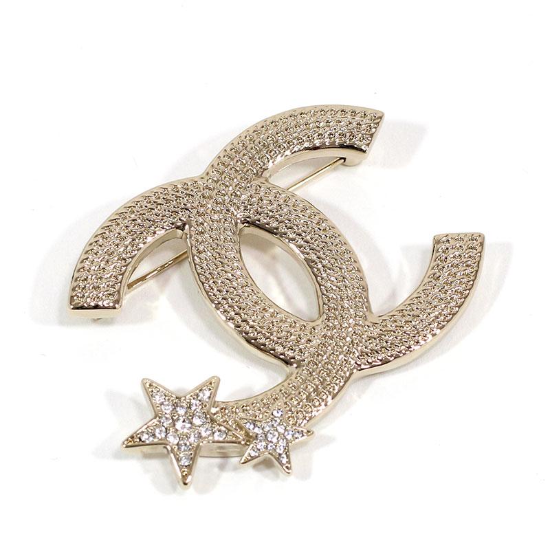 CHANEL（シャネル） ブローチ メタル CCマーク ストラス ライン