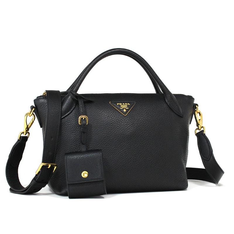 CANAPA プラダ PRADA 2WAYショルダーバッグ ハンドバッグ ブラック