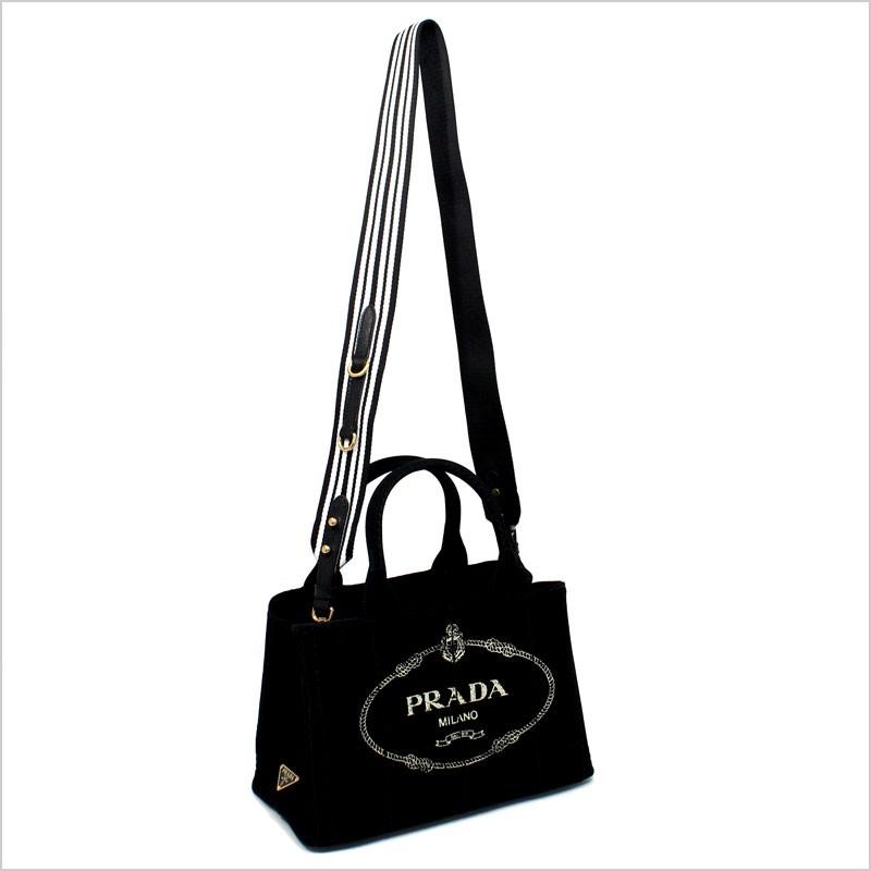 CANAPA プラダ PRADA 2wayキャンバストートバッグ ブラック 黒