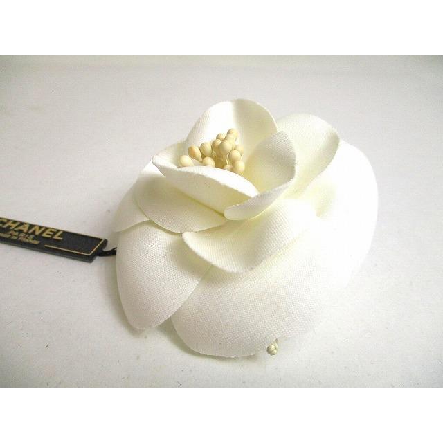 CHANEL（シャネル） キャンバス カメリア コサージュ ブローチ 【美品