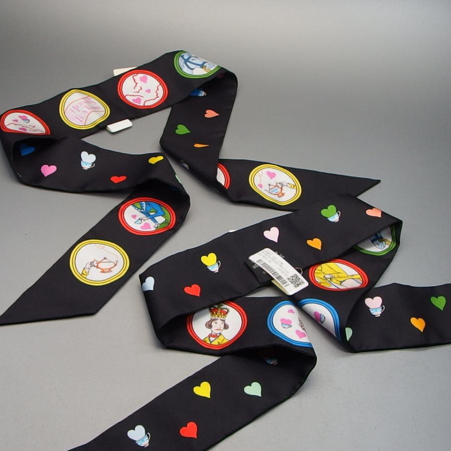 エルメス ツイリー ティータイム ノワール ブラック シルク スカーフ