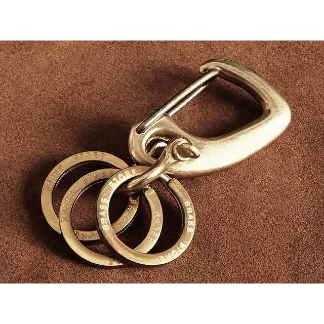 真鍮 流線形 カラビナ キーホルダー（オリジナルリング） ベルトフック