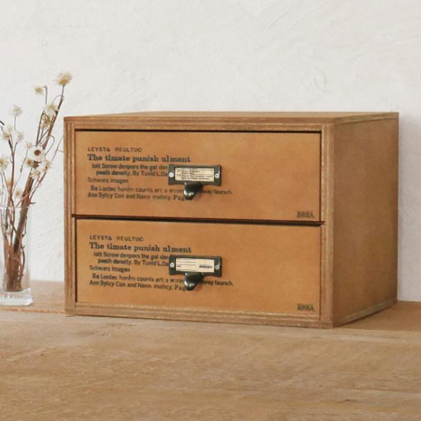 引き出し収納 小物入れ 木製 ミニチェスト2段 アンティーク 救急箱