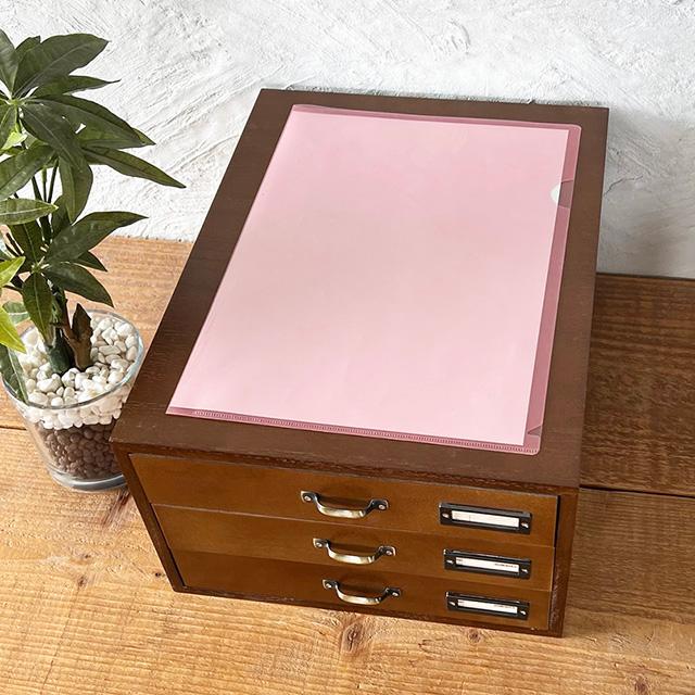 書類ケースA4 木製 引き出し収納 レターケース アンティーク ダーク