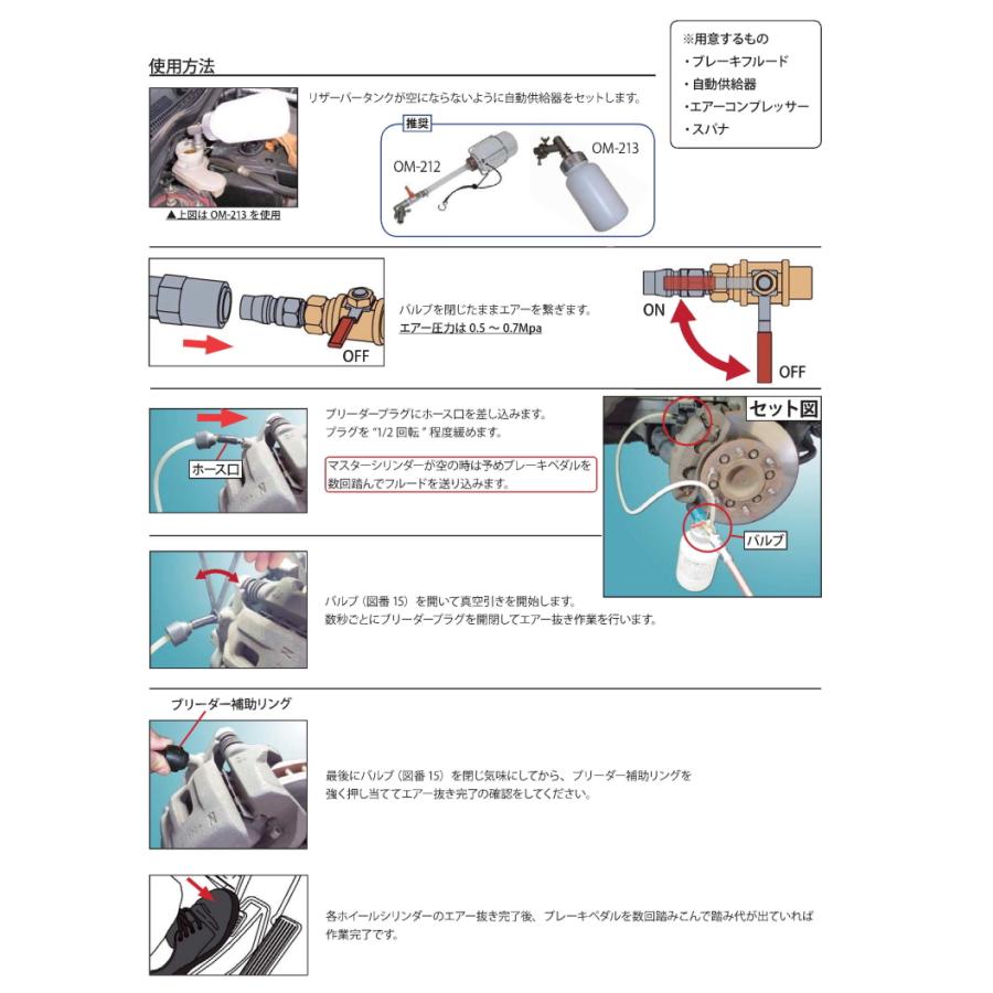 負圧式ワンマンブリーダー OM-215 : 部品堂 リビルト タービン - 通販