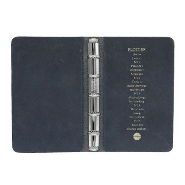 プロッター 5001 プエブロ 5穴リングレザーバインダー ネイビー ミニ5