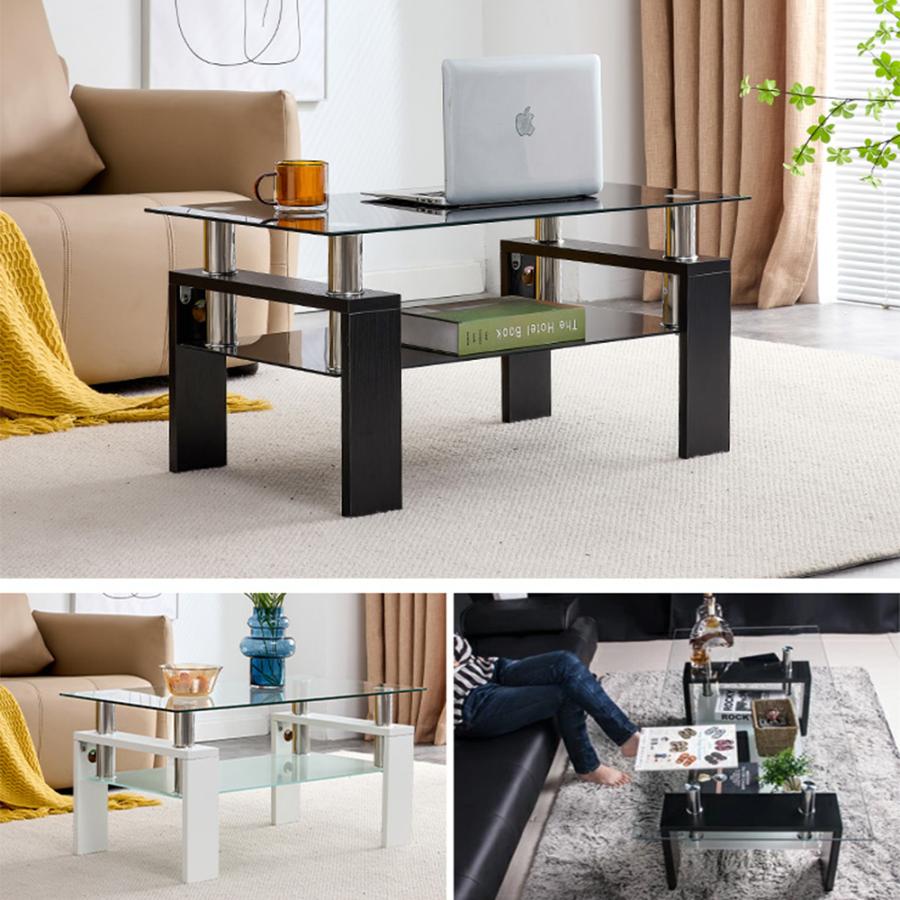 BTM ガラステーブル センターテーブル ローテーブル モダン スリム