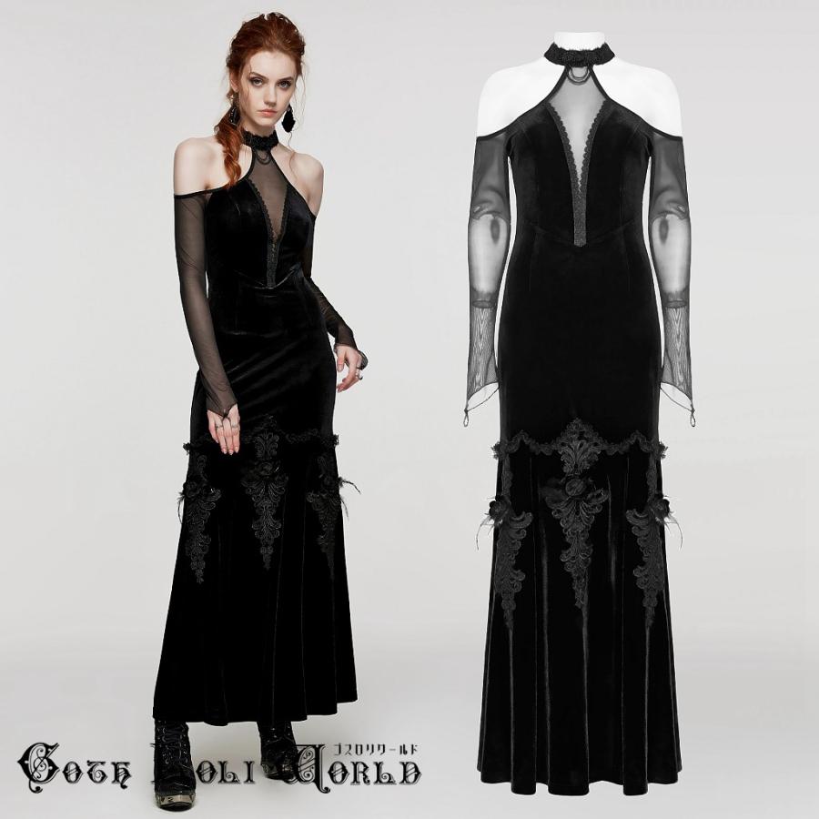 ゴスロリワールド WQ-658DQF-BK ホルターネックオフショルダー