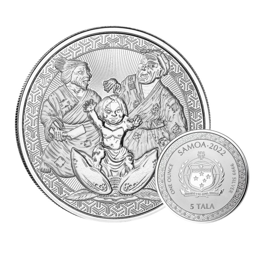 保証書・カプセル付き] (新品) サモア「桃太郎」純銀 1オンス 銀貨【16