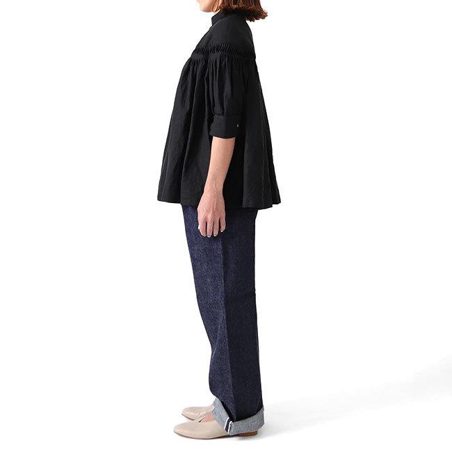 Scye（サイ） 半袖 リネン ピンタックブラウス 1222-31017 リネン