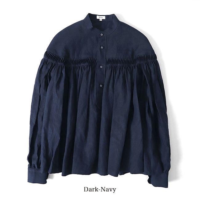 Scye（サイ） リネン ピンタックブラウス1220-31038 1221-31005 リネン