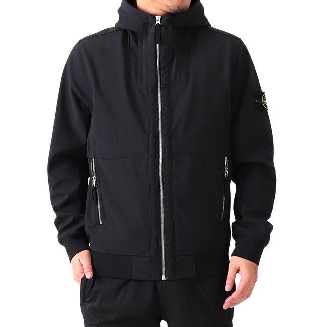 Stone Island ストーンアイランド ロゴパッチ ソフトシェル フード付き