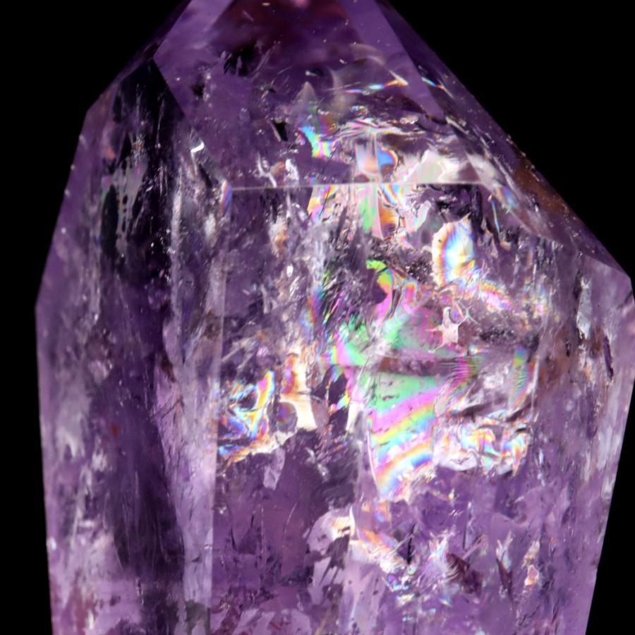 GOLD STONE アメジスト 六角柱 ポイント 1点もの ボリビア産 AAA 虹