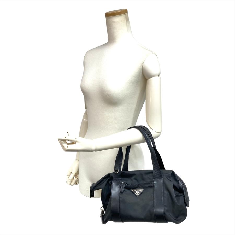 PRADA（プラダ） ミニボストン ハンドバッグ ナイロン レザー BR3697