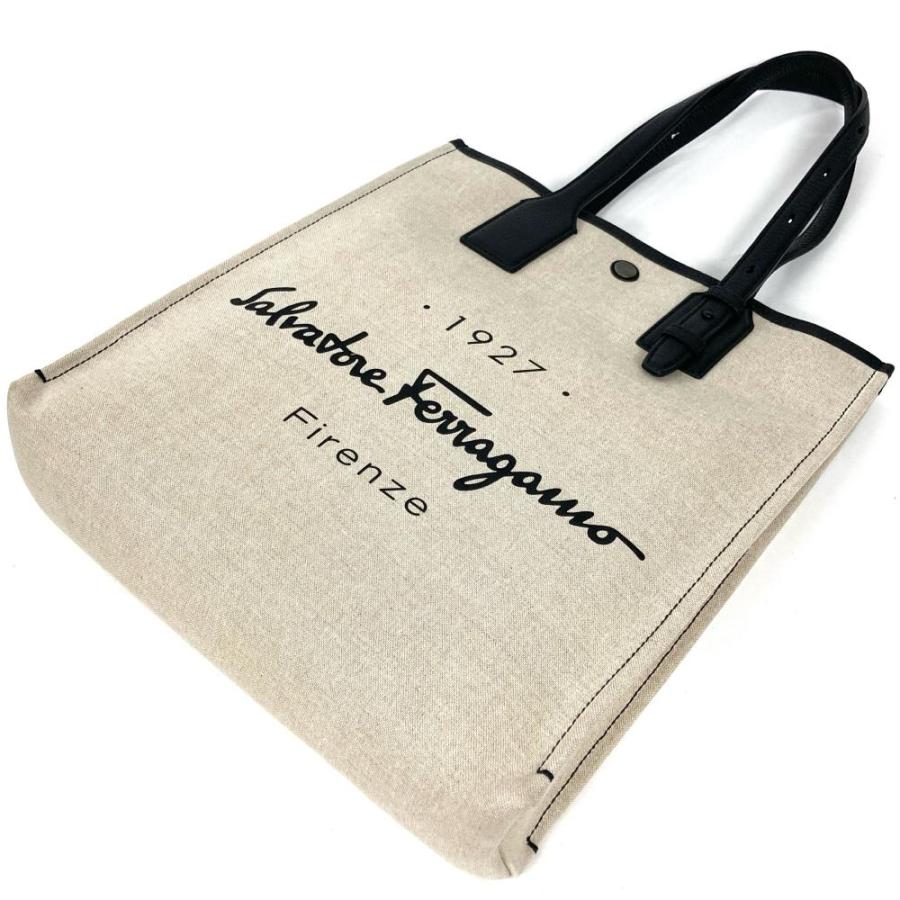 フェラガモ Ferragamo トートバッグ キャンバス レザー 24 0797