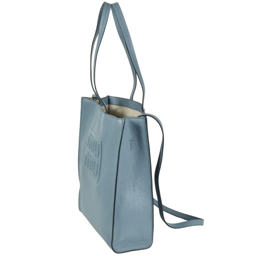 miu miu（ミュウミュウ） マドラス トートバッグ レザー 5BG264 スカイ