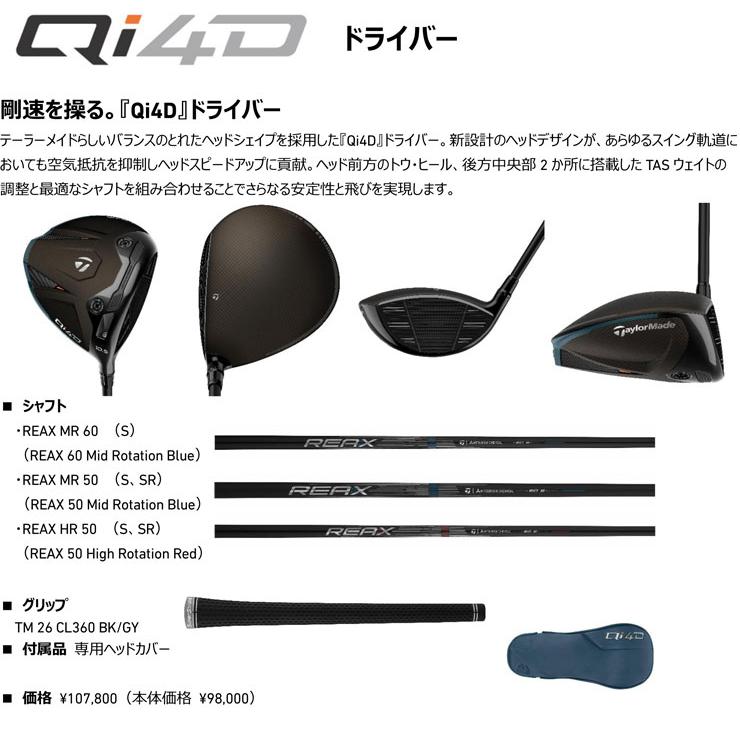 TaylorMade（テーラーメイド） Qi4D ドライバー REAX MR60 シャフト