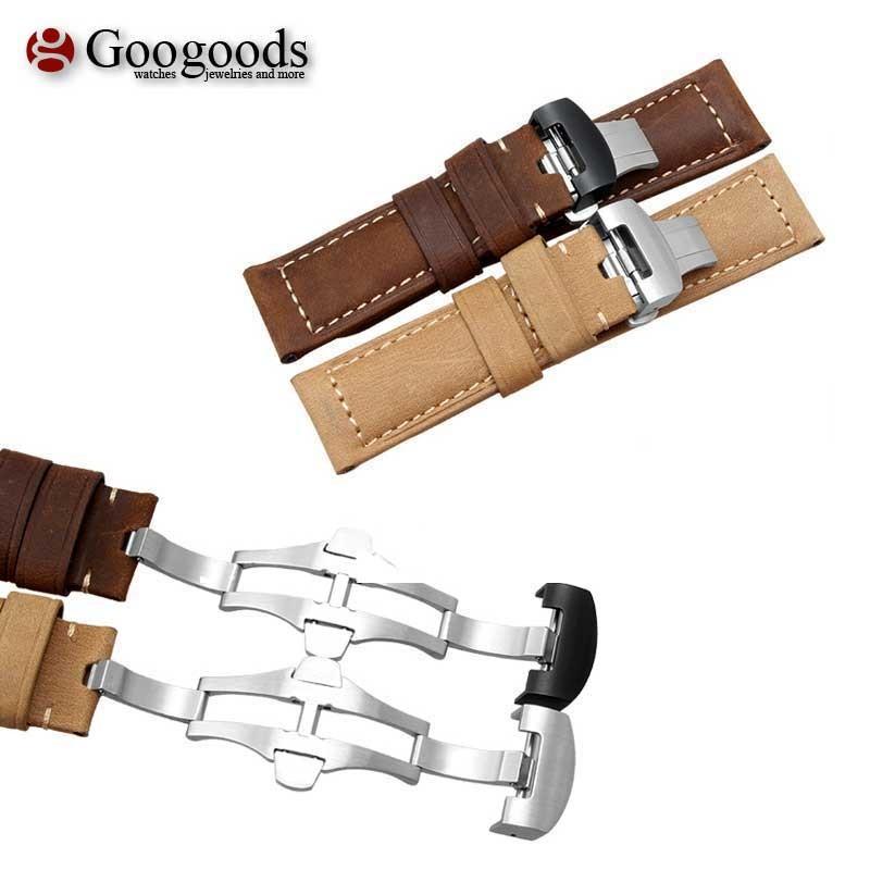 For PANERAI パネライ 幅22/24/26mm 時計バンド レザーベルト LB028A