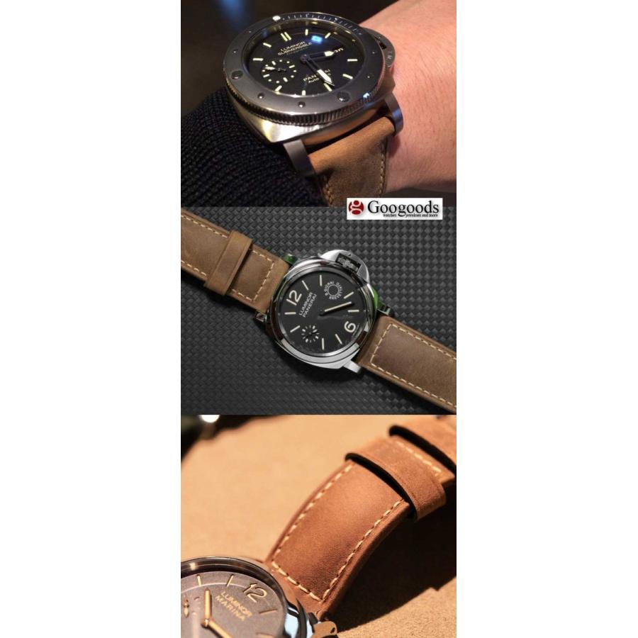 For PANERAI パネライ 幅22/24/26mm 時計バンド レザーベルト LB028A