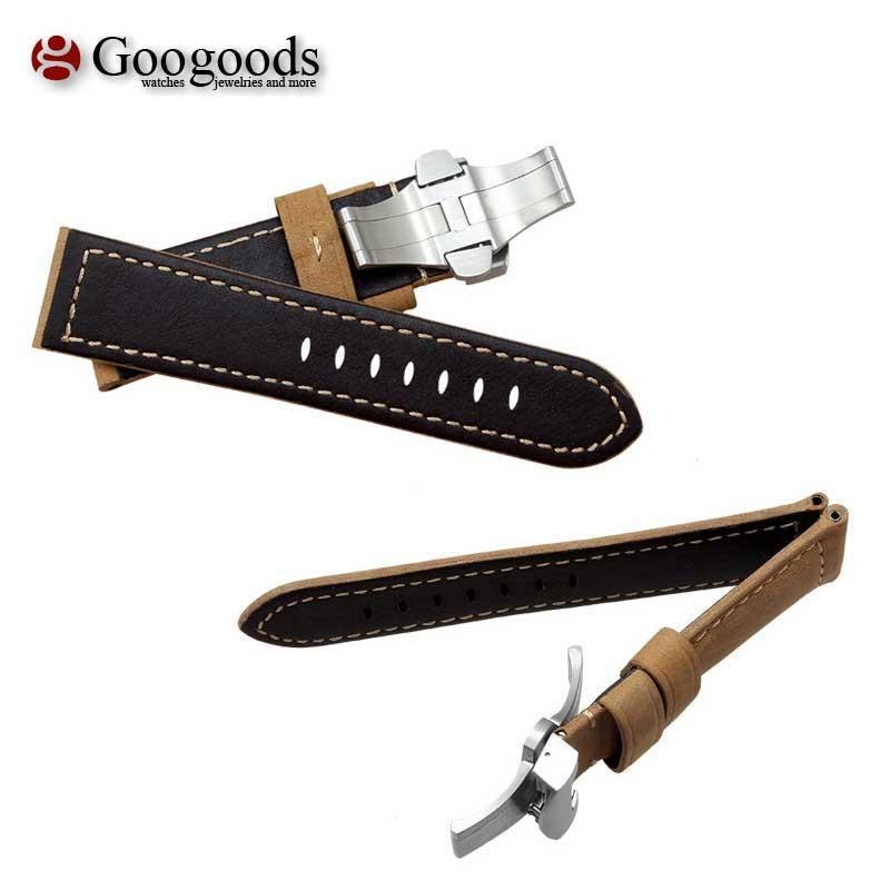 For PANERAI パネライ 幅22/24/26mm 時計バンド レザーベルト LB028A