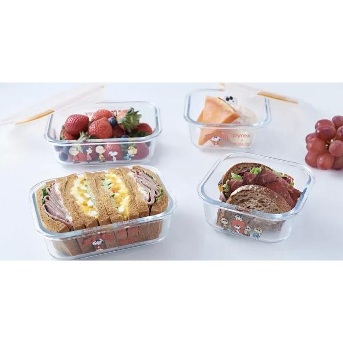☆最新版☆ふた付4個入り スヌーピー コラボ ジョークール Pyrex