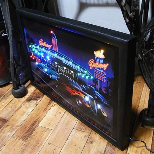 LED ピクチャーフレーム galaxy オールドアメリカン ネオンサイン